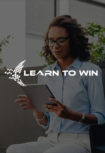 Learn to win white logo